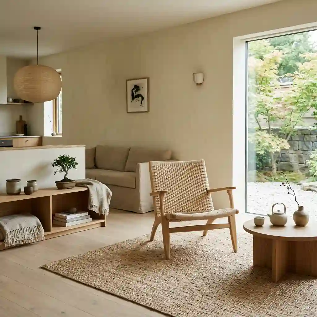 A calm, naturally styled interior